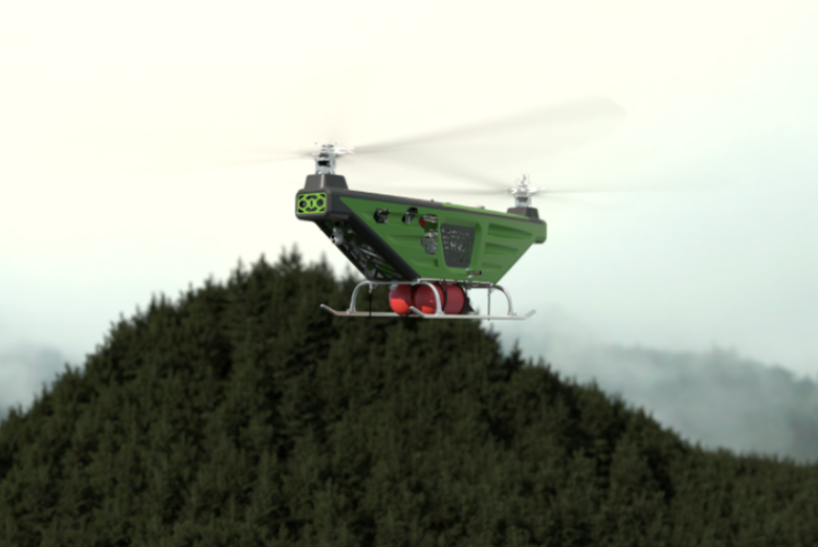 вертолет беспилотник HW600-H  в сложной местности